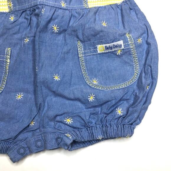Vintage Baby Daisy Infant Denim Overalls Romper - Picture 6 of 7